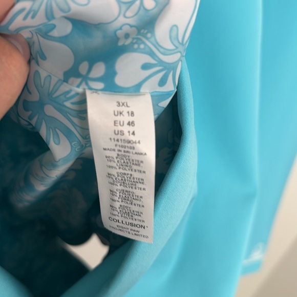 COLLUSION Unisex Oversized Blazer in Turquoise Sz 3XL - Picture 9 of 9